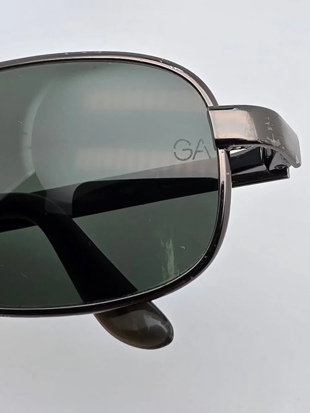 Giorgio Armani 678 1144 Small Pewter Frame G-15 Glass Lens Aviator Sunglasses